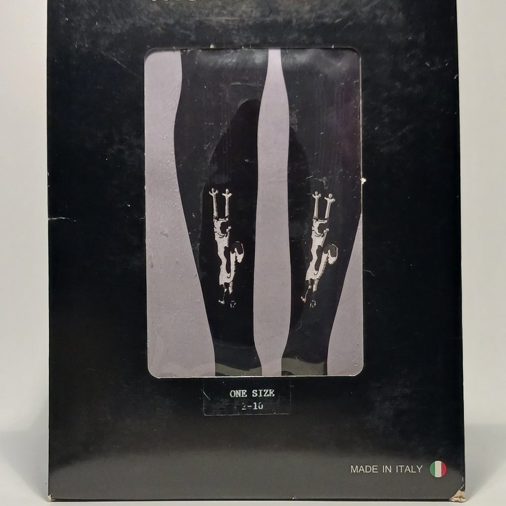 Tights Flocked Climbing Cats in Black